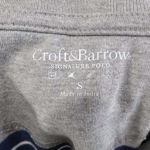 NWT CROFT & BARROW GREY STRIPED SIGNATURE POLO SHIRT MENS SZ S SMALL NEW! - Picture 8 of 8